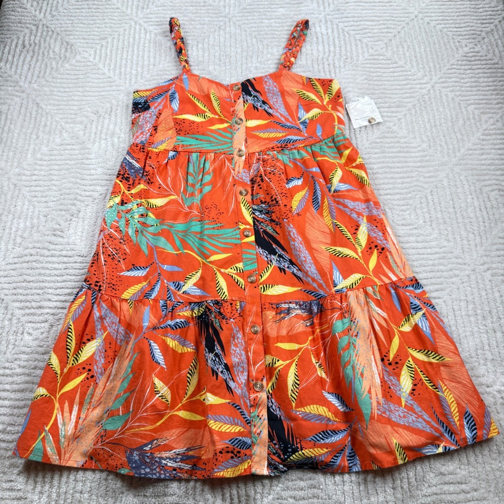 Beachlunchlounge Jadin Midi Dress M Tropical Linen Resort Coastal Summer Beaxh